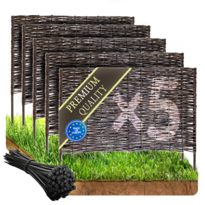 Premium Imprägnierte Beetbegrenzung aus Weide – Gartenzaun & Beeteinfassung