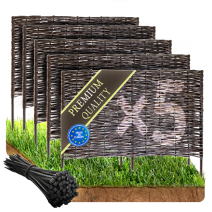 Premium Imprägnierte Beetbegrenzung aus Weide – Gartenzaun & Beeteinfassung