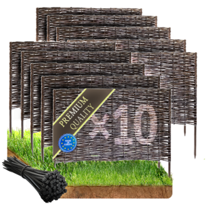 Premium Imprägnierte Beetbegrenzung aus Weide – Gartenzaun & Beeteinfassung