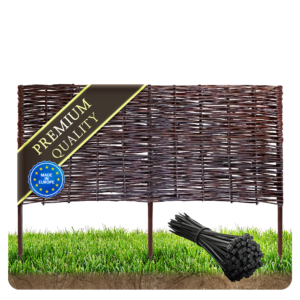 Premium Imprägnierte Beetbegrenzung aus Weide – Gartenzaun & Beeteinfassung