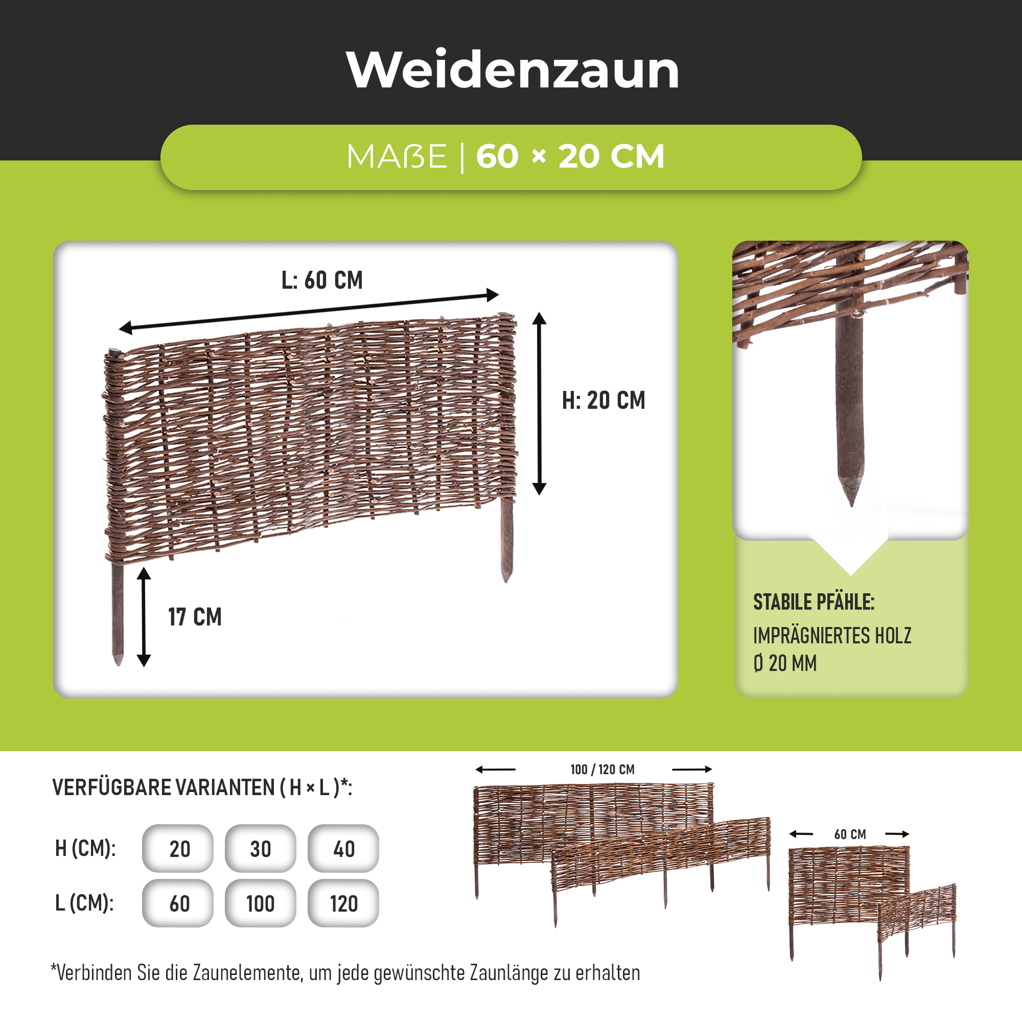 Beetbegrenzung aus Weide – Natürliche Beeteinfassung für den Garten
