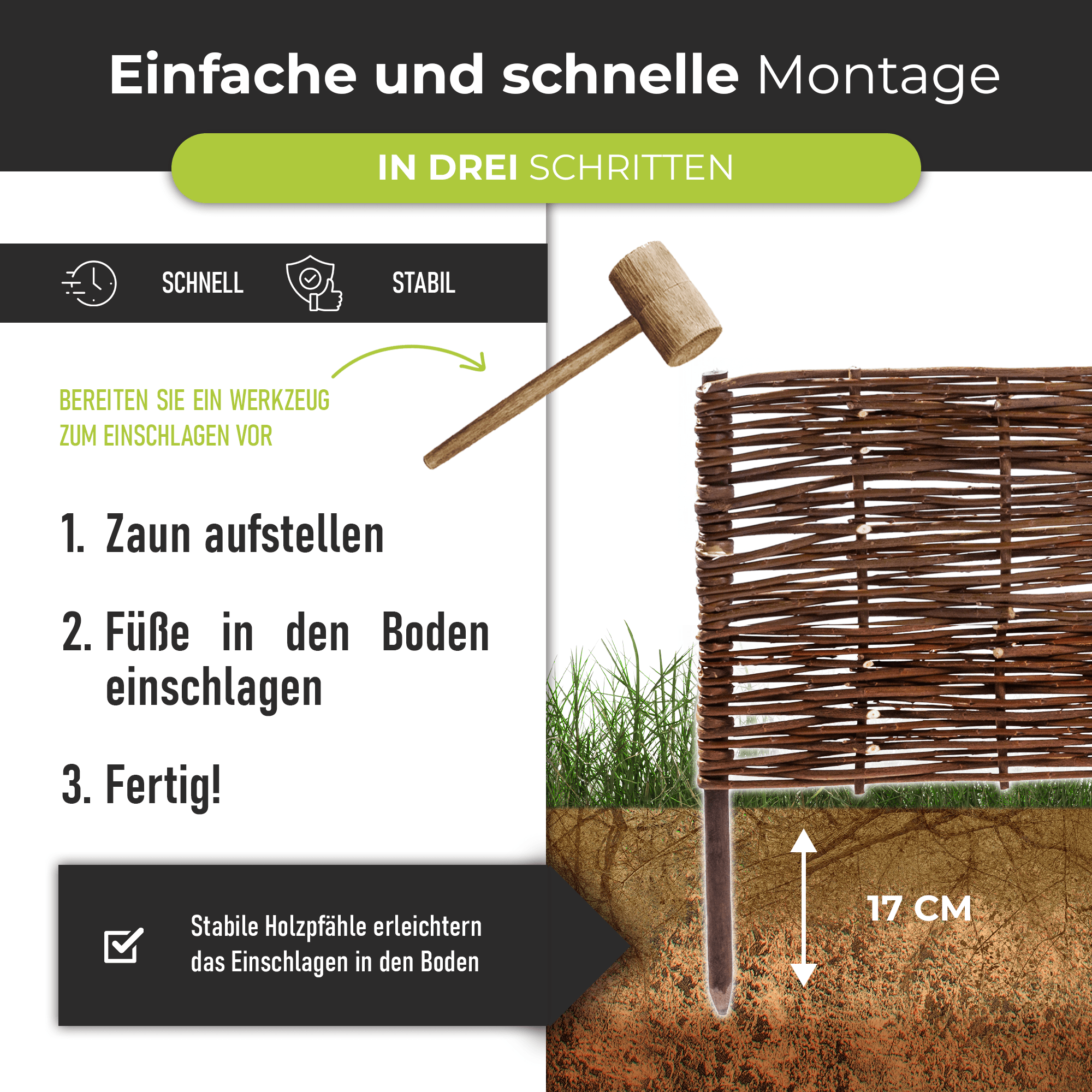 Beetbegrenzung aus Weide – Natürliche Beeteinfassung für den Garten