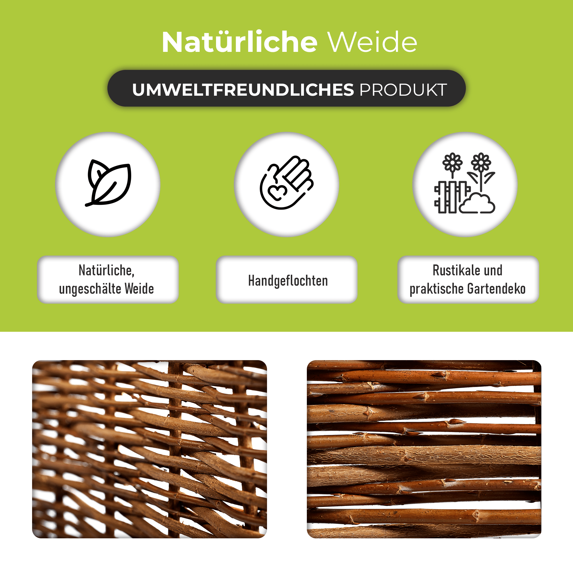 Beetbegrenzung aus Weide – Natürliche Beeteinfassung für den Garten