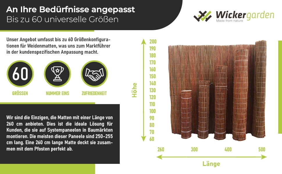 Weidenmatte Sichtschutz – Natürlicher Wind- & Sonnenschutz für Garten, Balkon & Terrasse