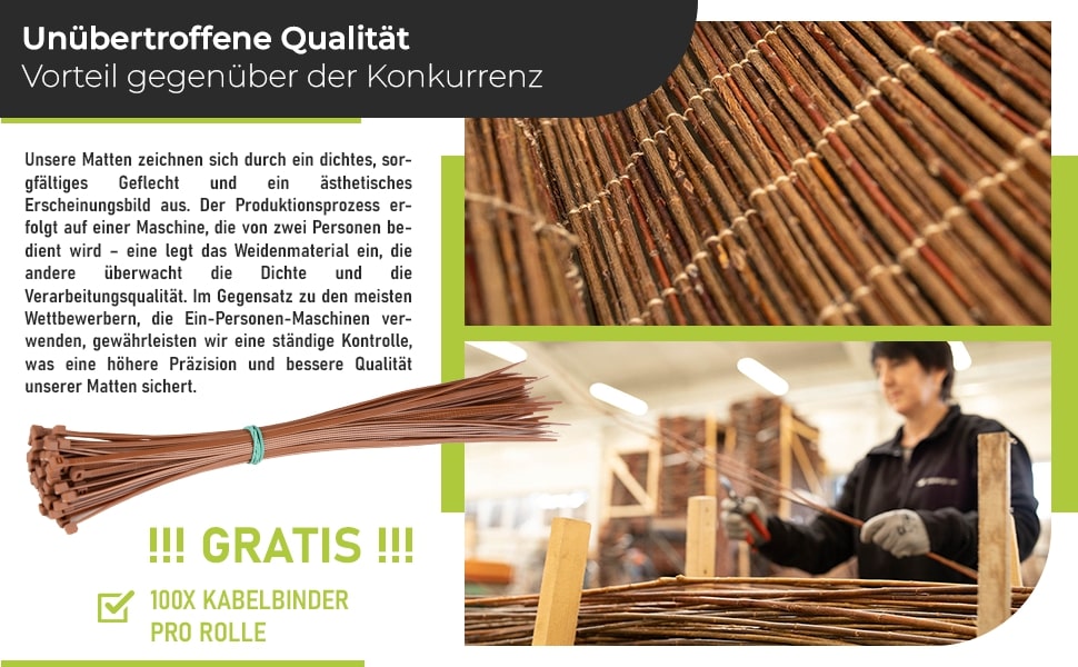 Weidenmatte Sichtschutz – Natürlicher Wind- & Sonnenschutz für Garten, Balkon & Terrasse