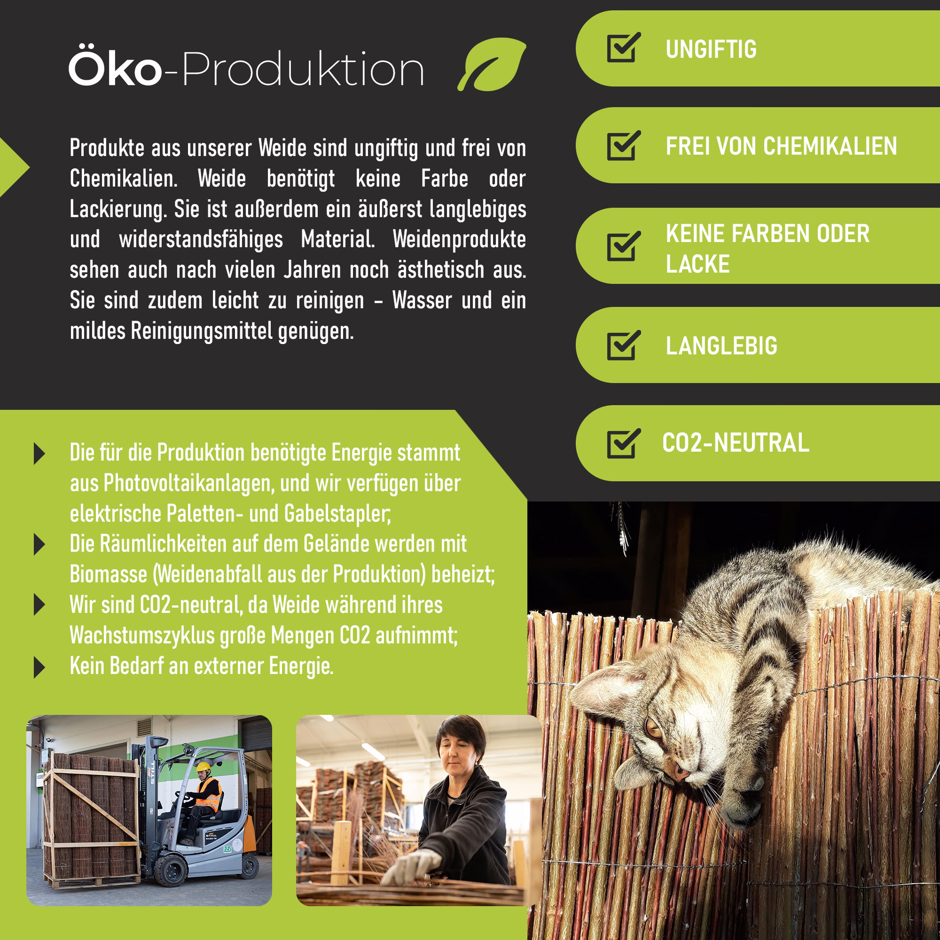 Wicker garden Weidenmatte 60 x 260 cm - natürlicher Sichtschutz für Garten, Balkon und Terrasse, Sichtschutzzaun in 60 Größen, Sichtschutzmatte Gartenzaun - Windschutz & Sonnenschutz - Gallery 7